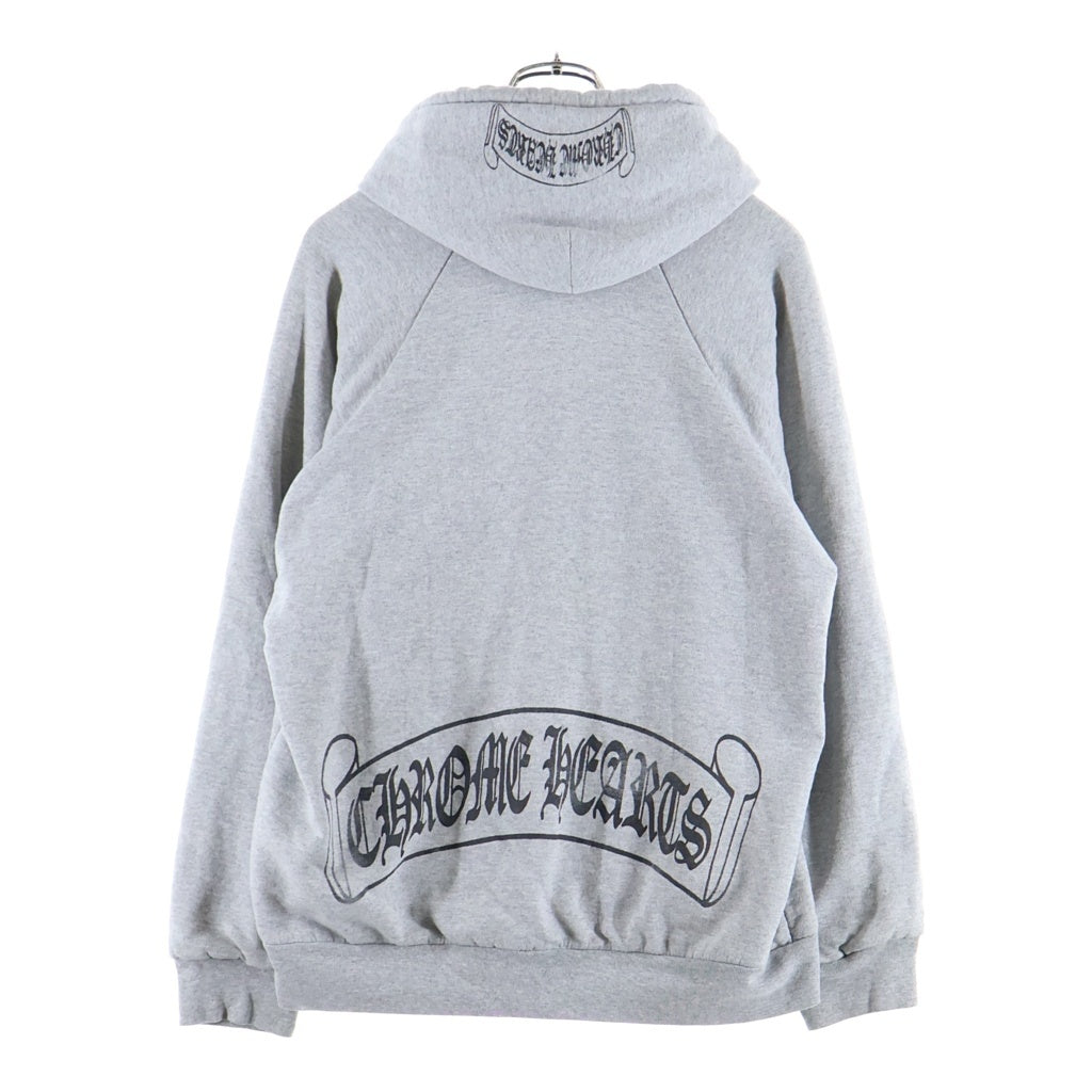 CHROME HEARTS(クロムハーツ) OLD CAMBER オールド バックスクロール裏地サーマルプルオーバーフーディーパーカー グレー