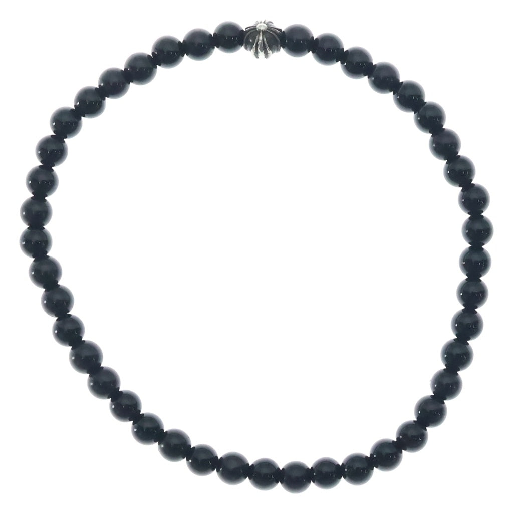 CHROME HEARTS(クロムハーツ) 4mm BEAD CHクロスボール ビーズブレスレット シルバー/ブラック