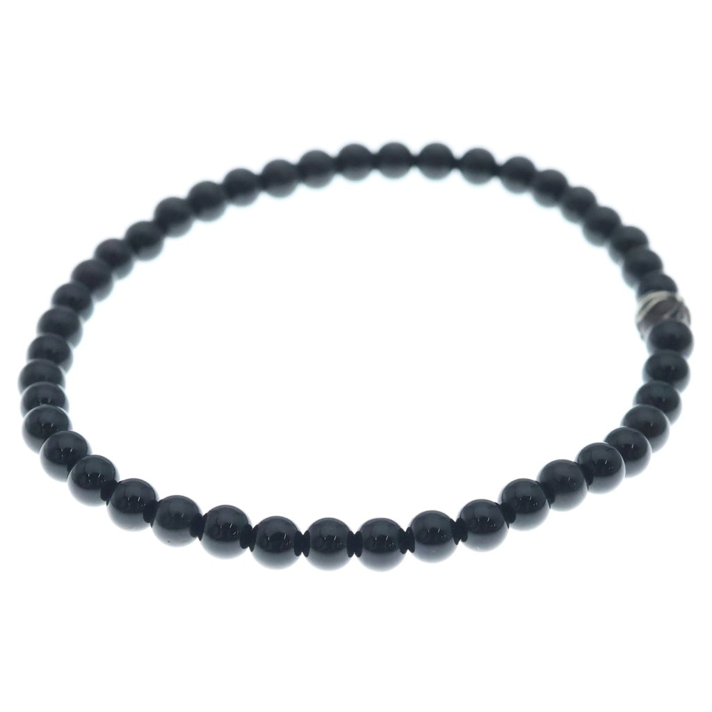 CHROME HEARTS(クロムハーツ) 4mm BEAD CHクロスボール ビーズブレスレット シルバー/ブラック