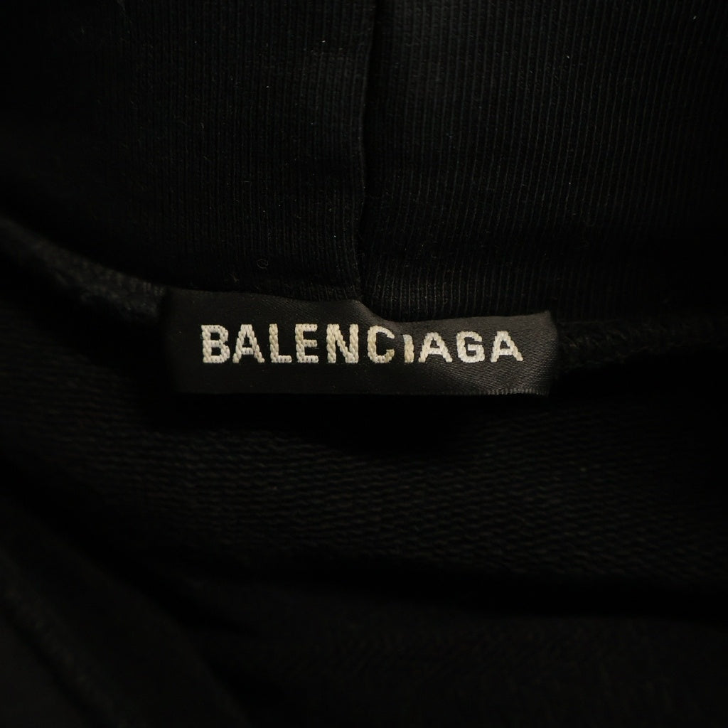 BALENCIAGA(バレンシアガ) 20AW REAL BALENCIAGA HOODED SWEATSHIRT フォトプリントプルオーバーフーディー 620973 TIVA2 ブラック