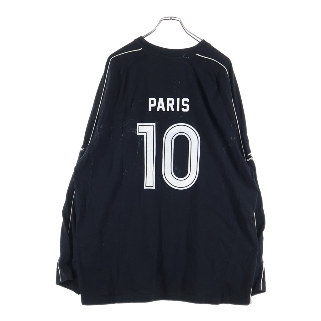 BALENCIAGA(バレンシアガ) 24SS PARIS SOCCER サッカーシリーズ テクニカルジャージー長袖Tシャツ 778972 TPVR5 ブラック
