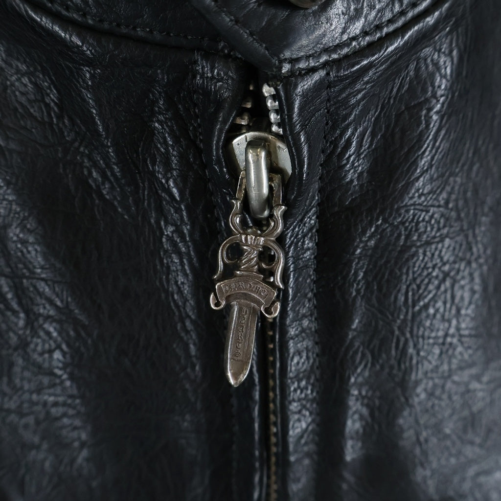 CHROME HEARTS(クロムハーツ) RACING2 レーシング2 ダガージップシングルライダースレザージャケット ブラック