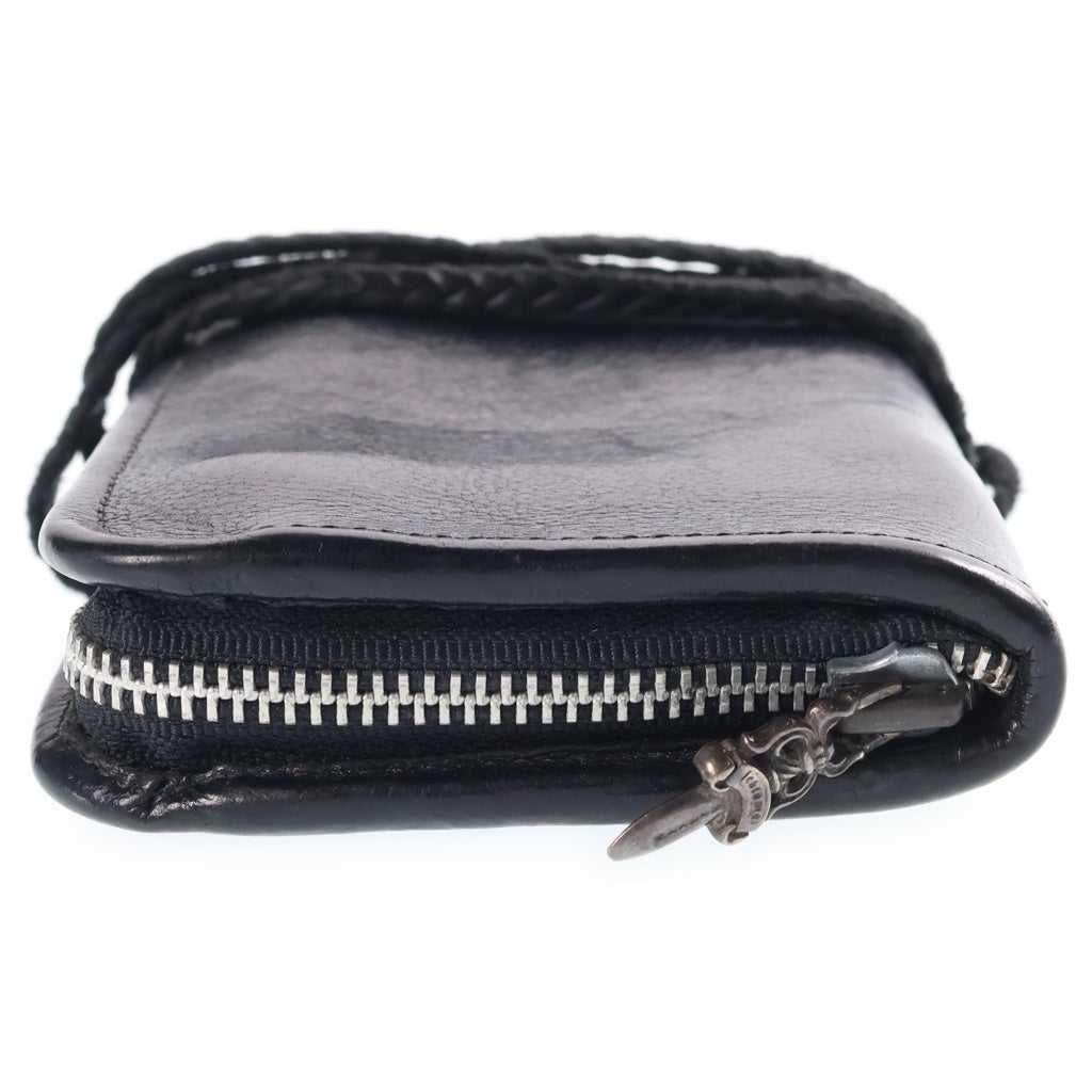 CHROME HEARTS(クロムハーツ) OLD 初期 コノリーレザー ショルダーミニウォレット 革紐付きウォレット 財布 ブラック レディース