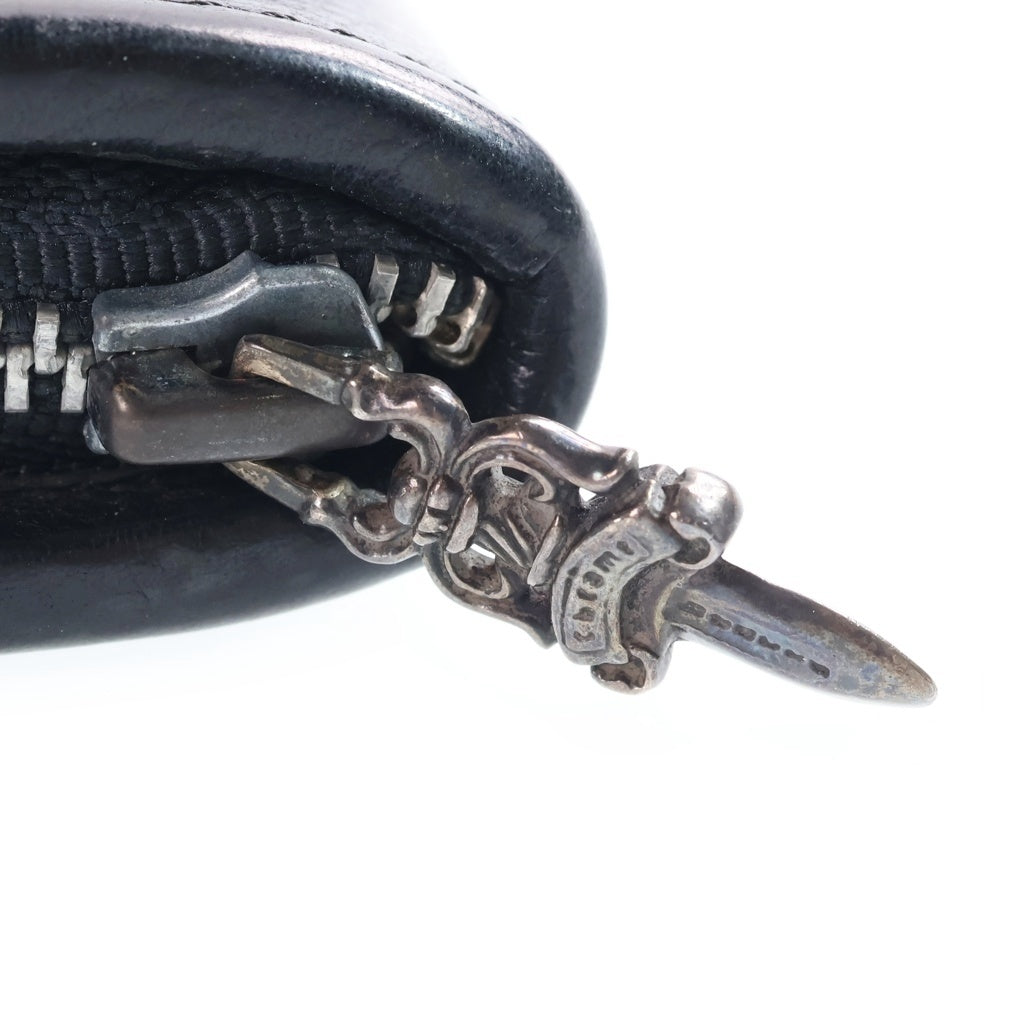 CHROME HEARTS(クロムハーツ) OLD 初期 コノリーレザー ショルダーミニウォレット 革紐付きウォレット 財布 ブラック レディース