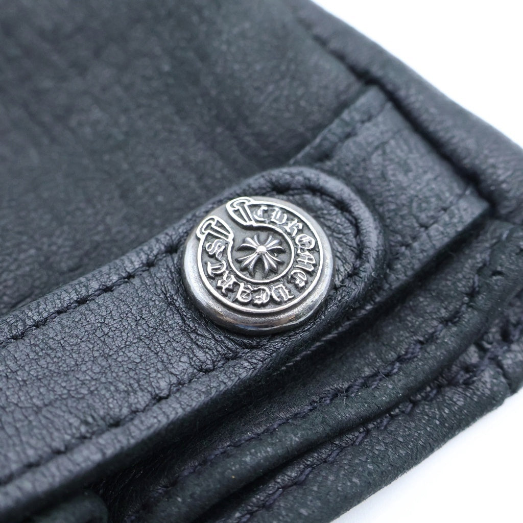 CHROME HEARTS(クロムハーツ) GLOVE グローブ ホースシューロゴボタンレザー手袋 ブラック