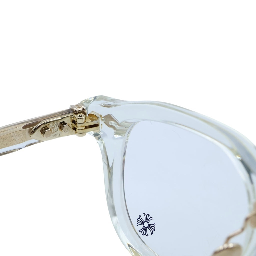 CHROME HEARTS(クロムハーツ) CHIRP クリアレンズスクエアサングラス 眼鏡 アイウェア クリア/ゴールド
