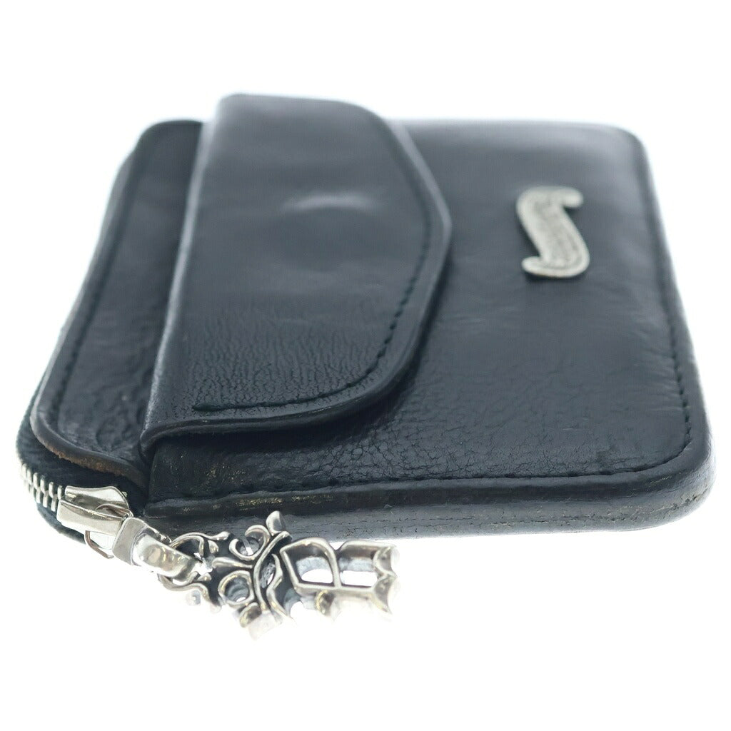 Bill Wall Leather/BWL(ビルウォールレザー) ×Vintage Works コンパクト シボレザー ジップウォレット ブラック