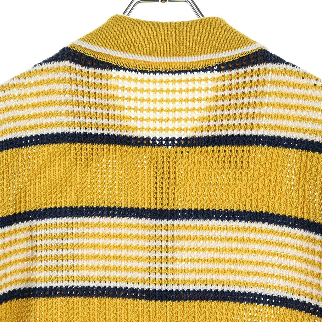 VALENTINO(ヴァレンティノ) 24SS VGパッチ リネンコットンニット半袖ポロシャツ 7V3KP03UB0M イエロー