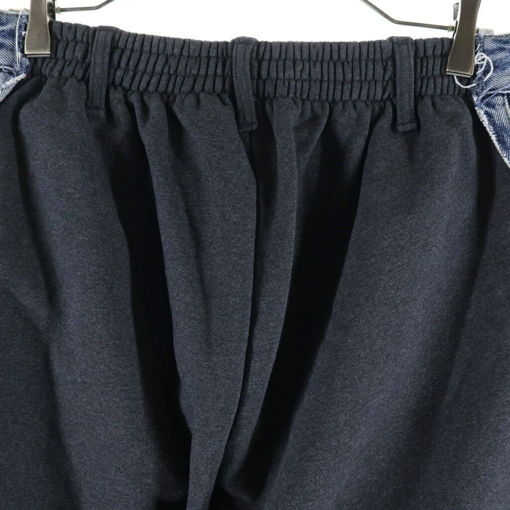 BALENCIAGA(バレンシアガ) 23AW Stencil Type Hybrid Baggy Pants ハイブリッドバギースウェットデニムパンツ 783697 THW25 ブルー/グレー