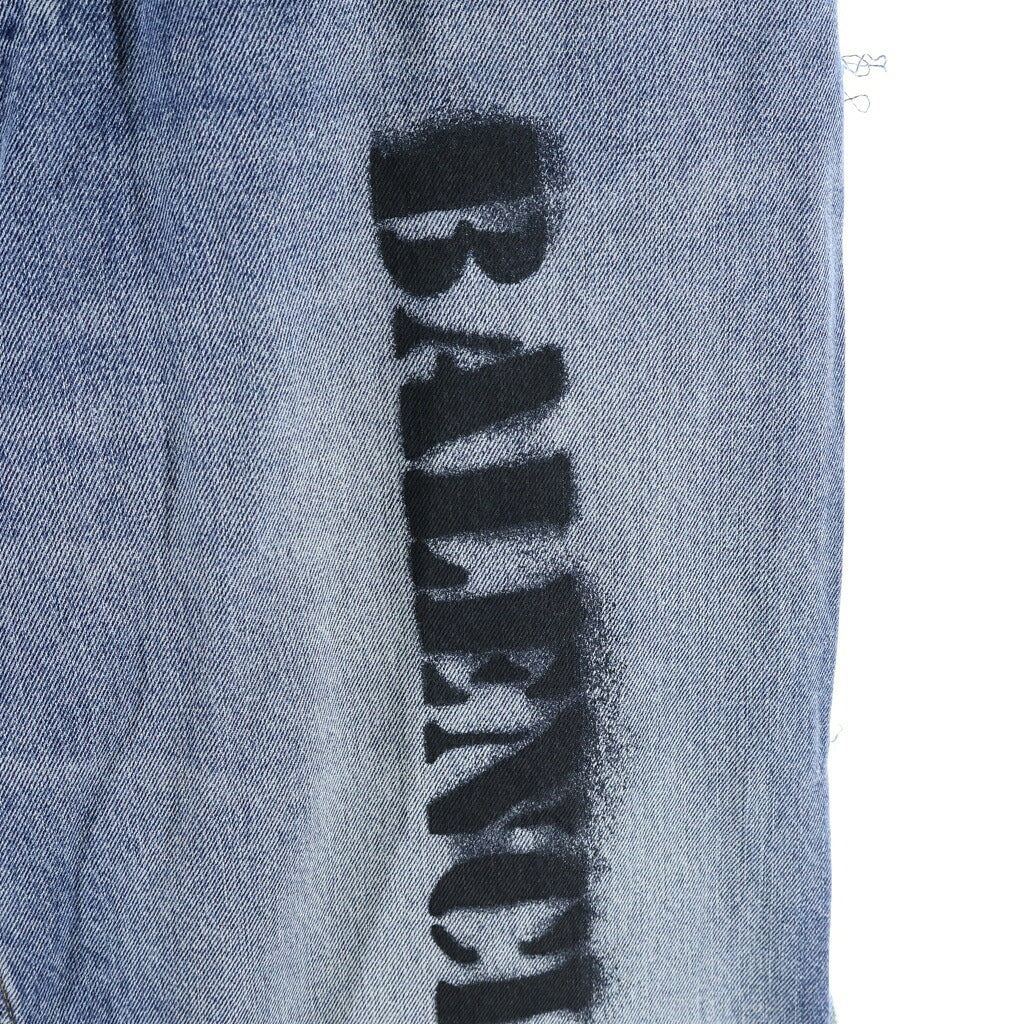 BALENCIAGA(バレンシアガ) 23AW Stencil Type Hybrid Baggy Pants ハイブリッドバギースウェットデニムパンツ 783697 THW25 ブルー/グレー