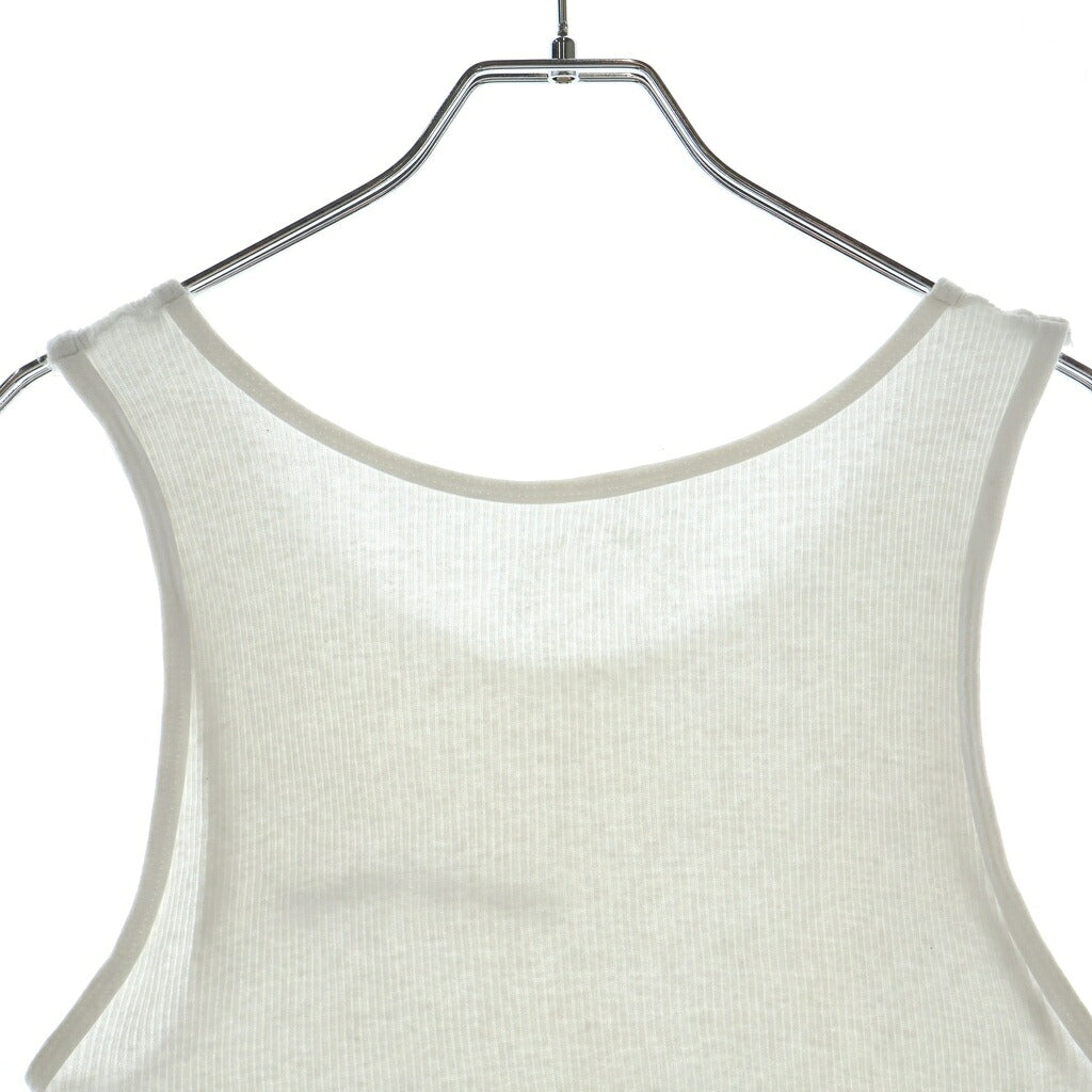 CHROME HEARTS(クロムハーツ) SCRL LOGO TANK スクロールUSAロゴ リブタンクトップ ノースリーブ ホワイト