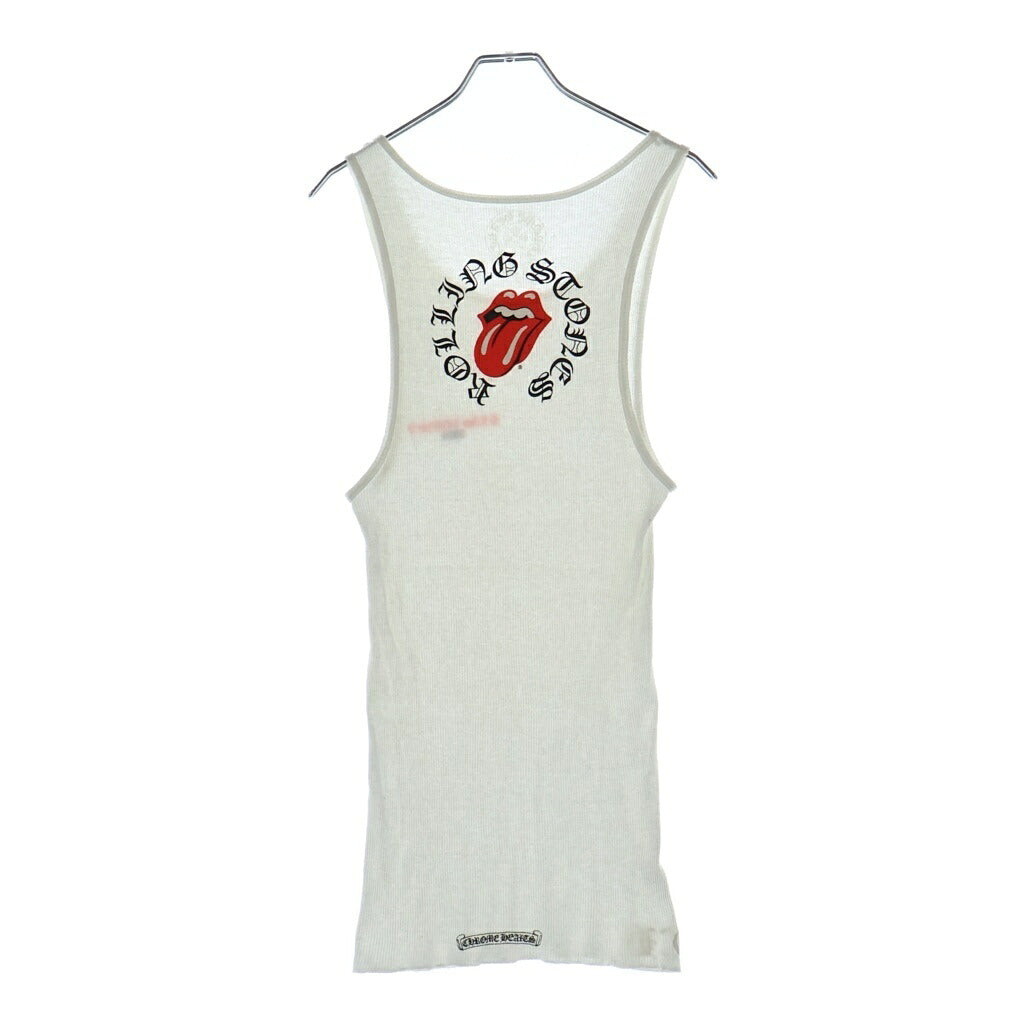 CHROME HEARTS(クロムハーツ) ×The Rolling Stones ラスベガス限定 ローリングストーンズ リップ&タン リブタンクトップ ノースリーブシャツ ホワイト