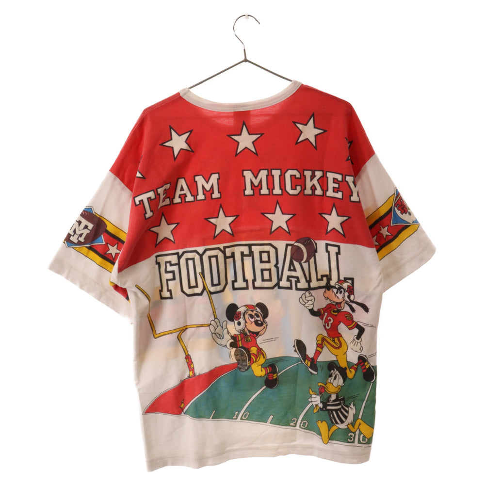 VINTAGE(ヴィンテージ) 90s VINTAGE MICKEY ミッキー フットボール 3Dプリント 半袖Tシャツ オーバーサイズ 半袖カットソー VINTAGE
