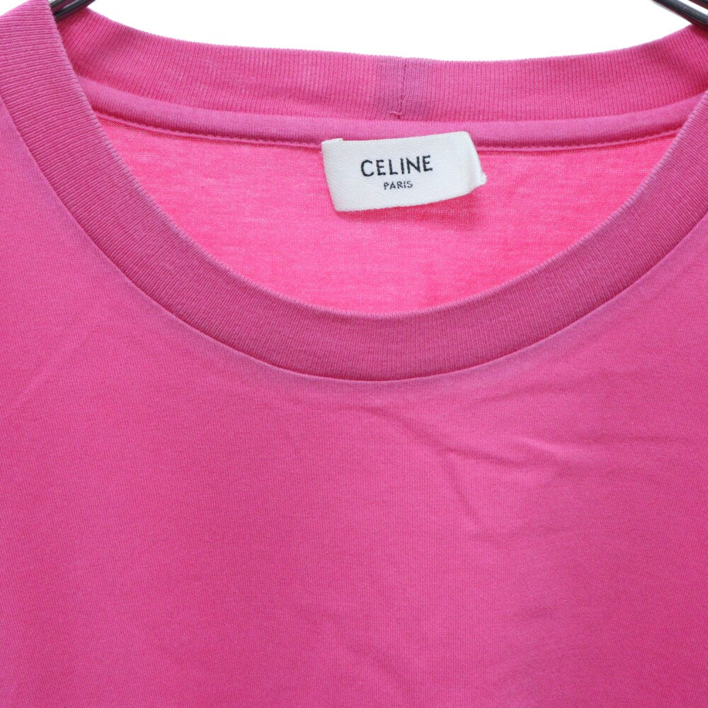 CELINE(セリーヌ) 21SS ルーズフィットロゴプリント半袖Tシャツ カットソー M ピンク 2X681501F