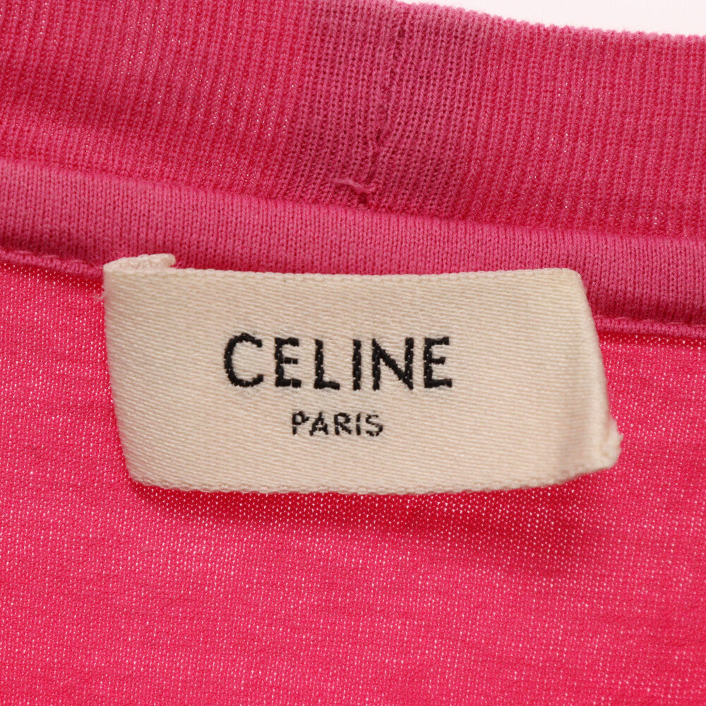 CELINE(セリーヌ) 21SS ルーズフィットロゴプリント半袖Tシャツ カットソー M ピンク 2X681501F
