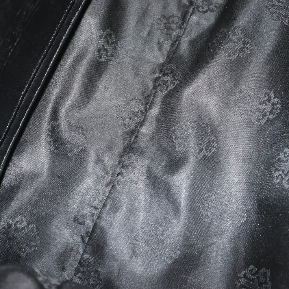 CHROME HEARTS(クロムハーツ) FLAT BAG W/SILVER BS FLEUR BSフレア フラット セカンドバッグ クラッチバッグ ブラック