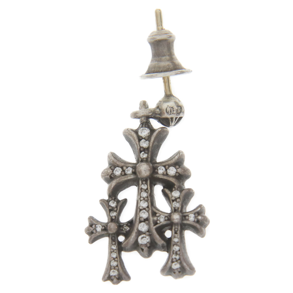 CHROME HEARTS(クロムハーツ) 3 CH CROSS DROP P D トリプルCHクロス シルバー ダイヤピアス