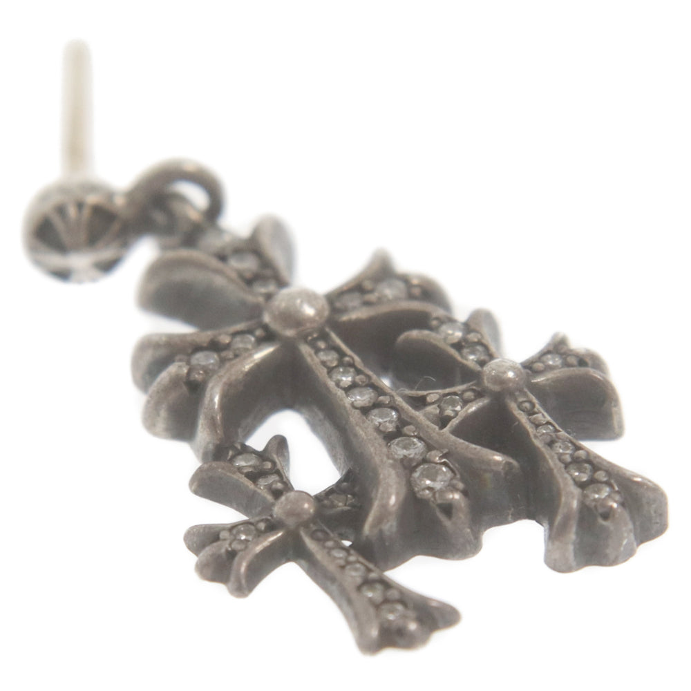 CHROME HEARTS(クロムハーツ) 3 CH CROSS DROP P D トリプルCHクロス シルバー ダイヤピアス