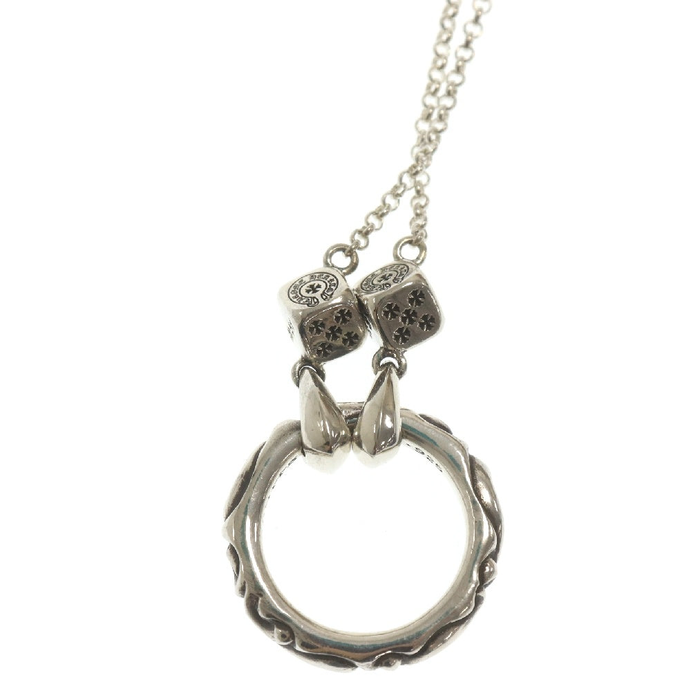CHROME HEARTS(クロムハーツ) EYWR LOOP DICE DBL アイウェアループダイス シルバーネックレス ※国内レシート有り