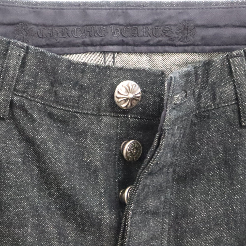 CHROME HEARTS(クロムハーツ) JEAN SL FLEURKNEE フレアニースターパッチデニムパンツ