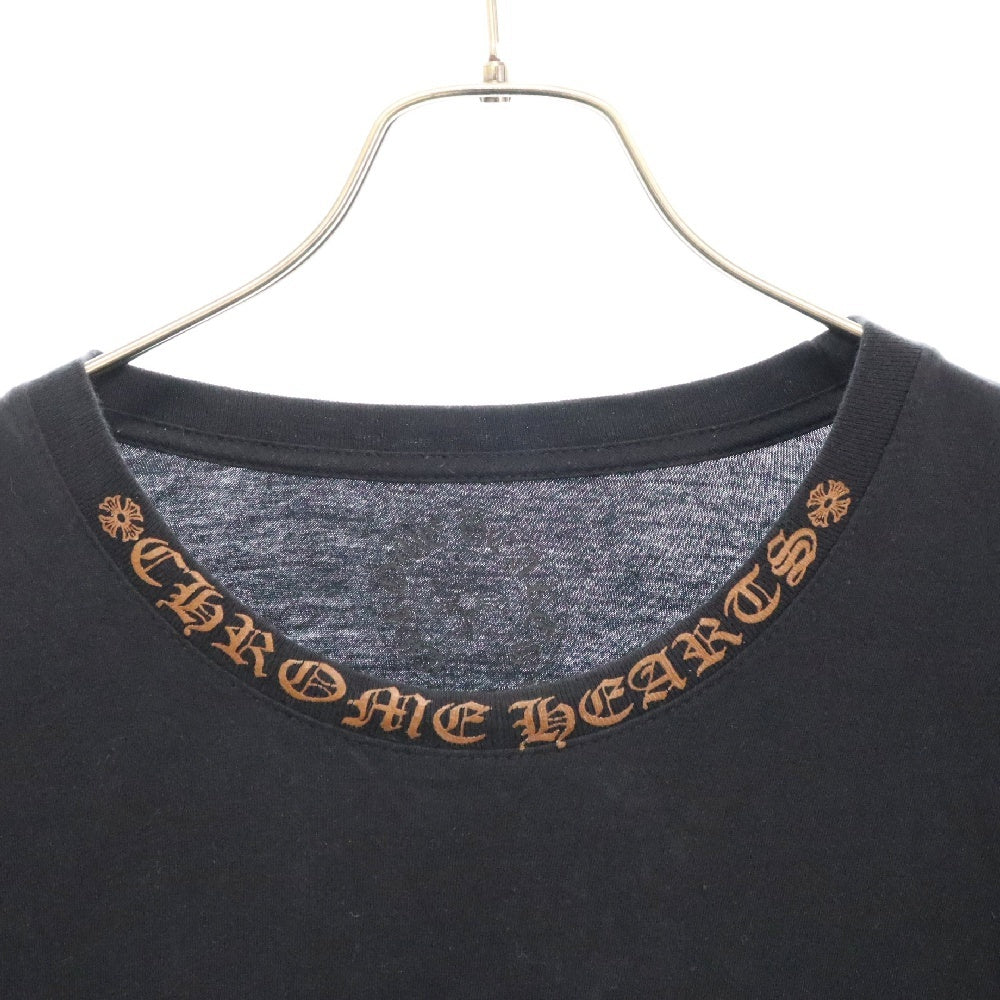 CHROME HEARTS(クロムハーツ) NECK LOGO S/S TEE ネックロゴ プリント 半袖カットソー Tシャツ ブラック/ブラウン