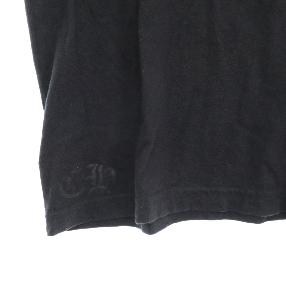CHROME HEARTS(クロムハーツ) NECK LOGO S/S TEE ネックロゴ プリント 半袖カットソー Tシャツ ブラック/ブラウン