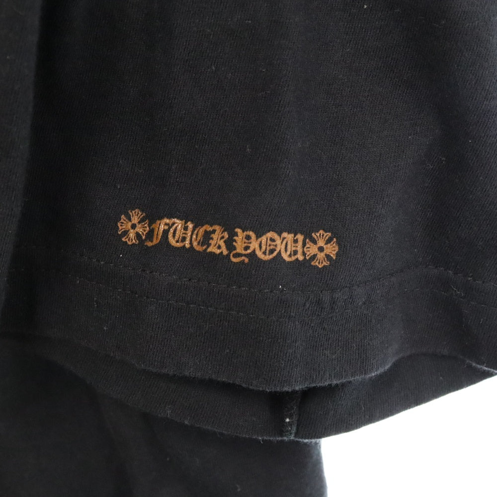 CHROME HEARTS(クロムハーツ) NECK LOGO S/S TEE ネックロゴ プリント 半袖カットソー Tシャツ ブラック/ブラウン