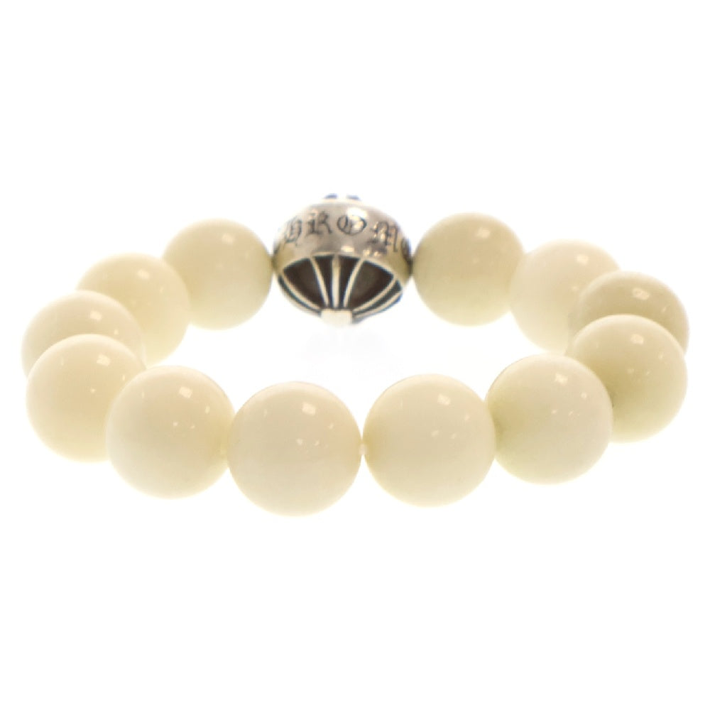 CHROME HEARTS(クロムハーツ) BEAD 12mm ビーズブレス クロスボール ホワイトビーズ ブレスレット ホワイト