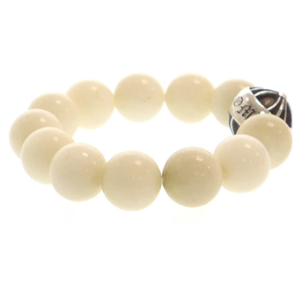 CHROME HEARTS(クロムハーツ) BEAD 12mm ビーズブレス クロスボール ホワイトビーズ ブレスレット ホワイト