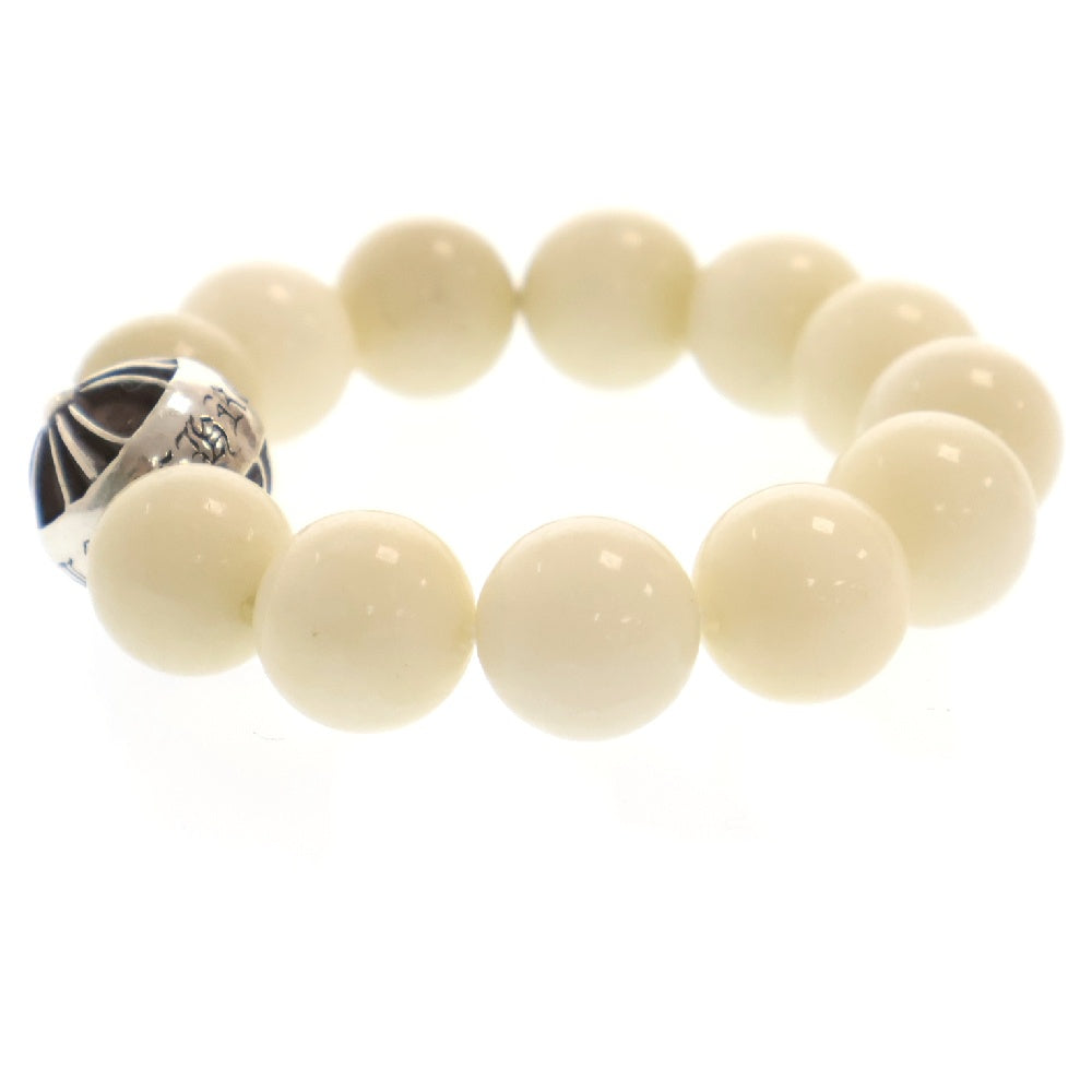 CHROME HEARTS(クロムハーツ) BEAD 12mm ビーズブレス クロスボール ホワイトビーズ ブレスレット ホワイト
