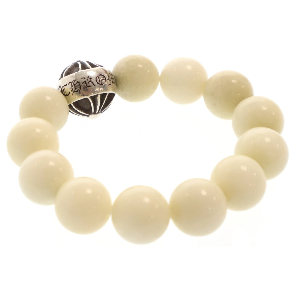CHROME HEARTS(クロムハーツ) BEAD 12mm ビーズブレス クロスボール ホワイトビーズ ブレスレット ホワイト