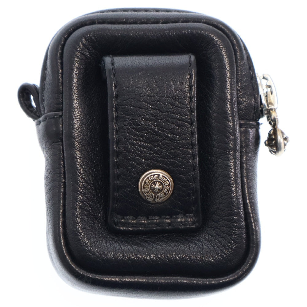 CHROME HEARTS(クロムハーツ) MICRO TAKA マイクロタカ クロスパッチ付きレザーコインケース ブラック/シルバー