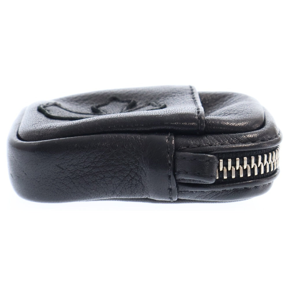 CHROME HEARTS(クロムハーツ) MICRO TAKA マイクロタカ クロスパッチ付きレザーコインケース ブラック/シルバー