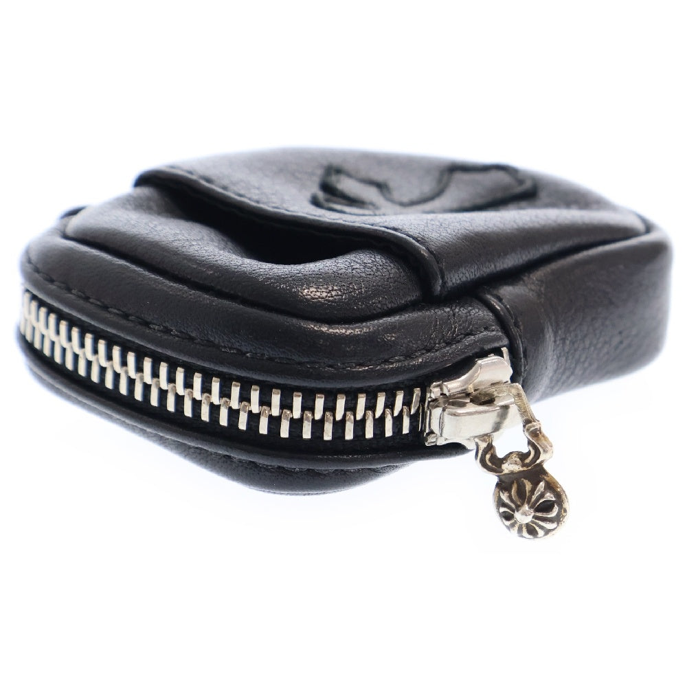 CHROME HEARTS(クロムハーツ) MICRO TAKA マイクロタカ クロスパッチ付きレザーコインケース ブラック/シルバー