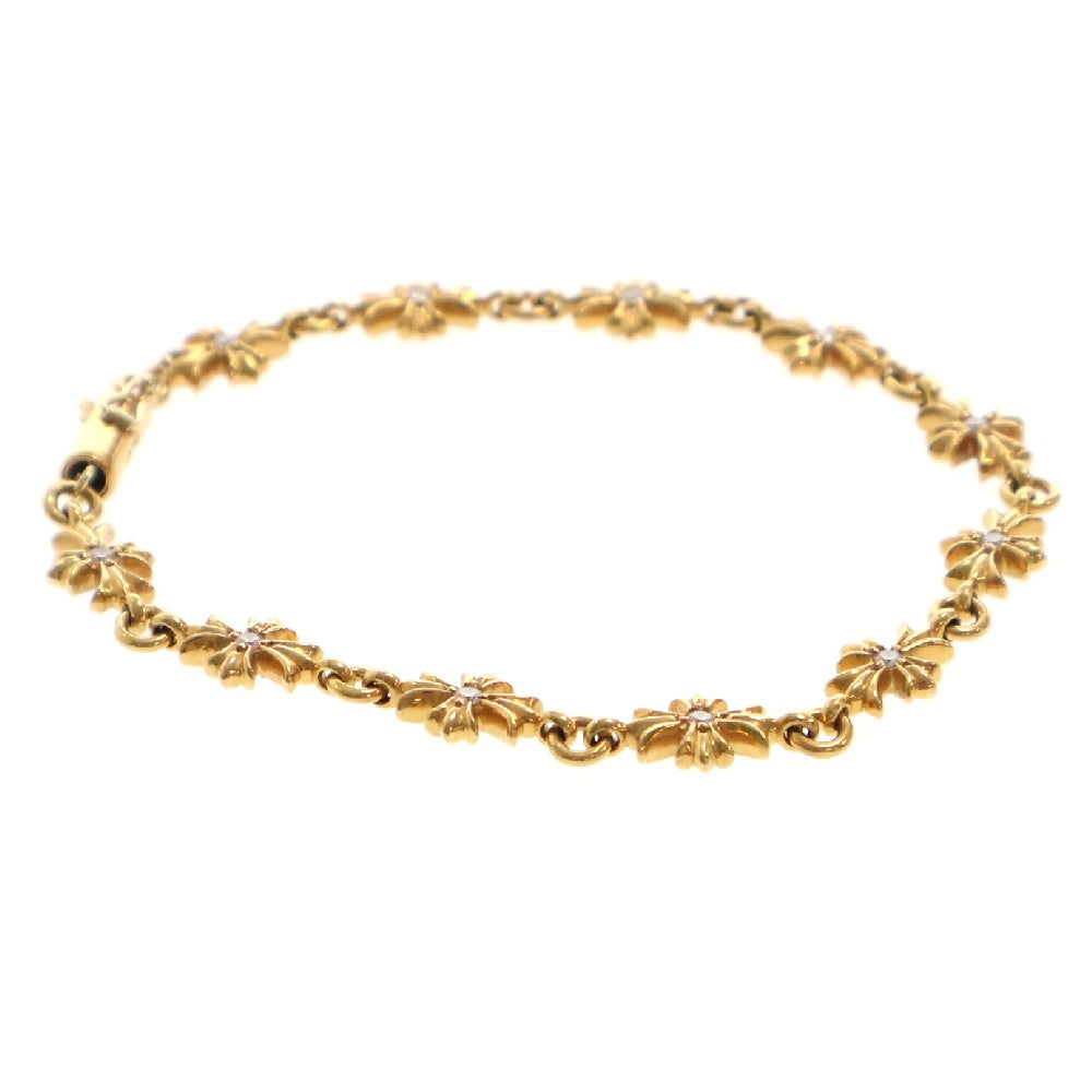 CHROME HEARTS(クロムハーツ) 22K TNY E CH PLS P D タイニーECHプラス PAVEダイヤ ゴールドブレスレット 11LINK