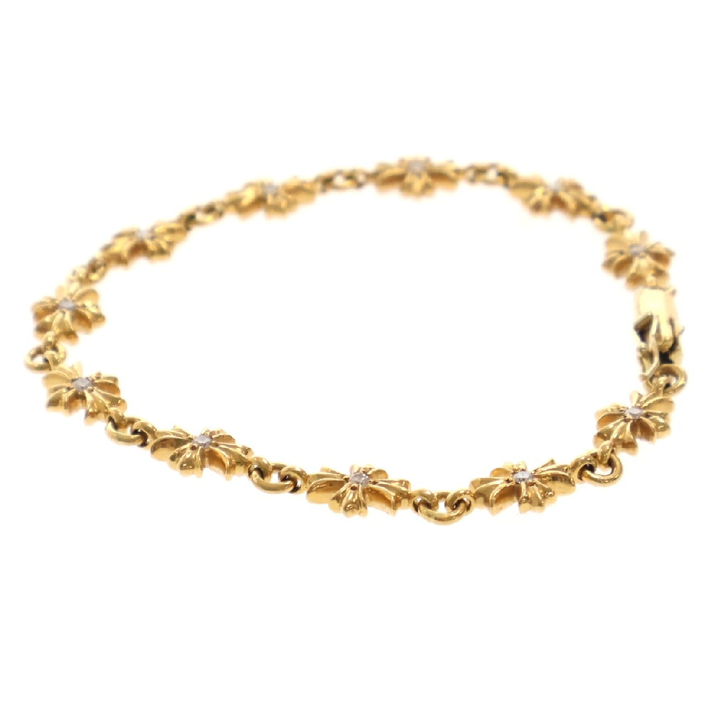 CHROME HEARTS(クロムハーツ) 22K TNY E CH PLS P D タイニーECHプラス PAVEダイヤ ゴールドブレスレット 11LINK