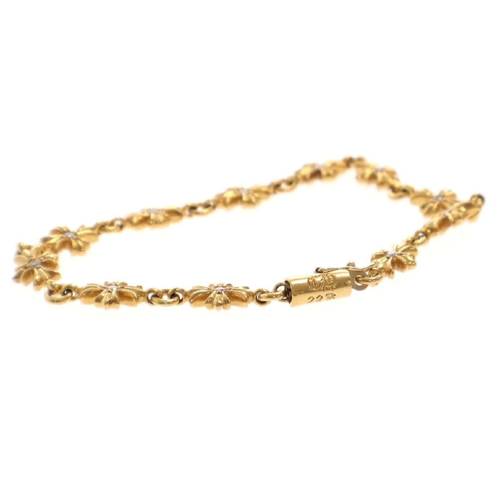 CHROME HEARTS(クロムハーツ) 22K TNY E CH PLS P D タイニーECHプラス PAVEダイヤ ゴールドブレスレット 11LINK