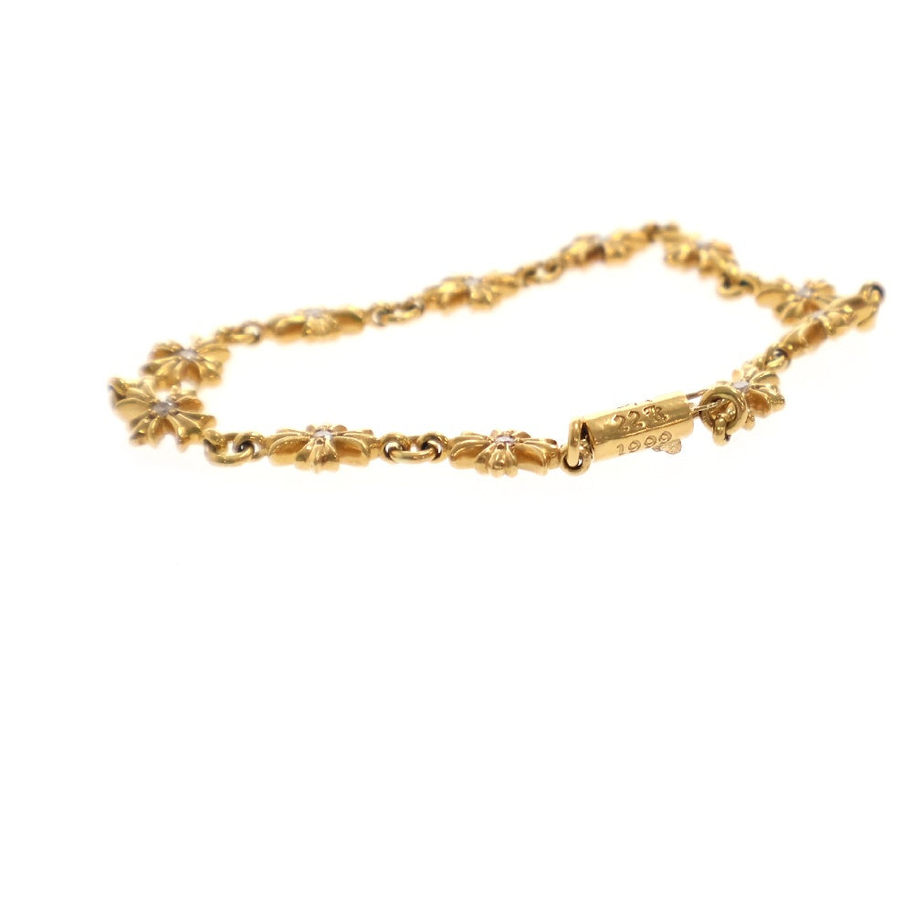 CHROME HEARTS(クロムハーツ) 22K TNY E CH PLS P D タイニーECHプラス PAVEダイヤ ゴールドブレスレット 11LINK