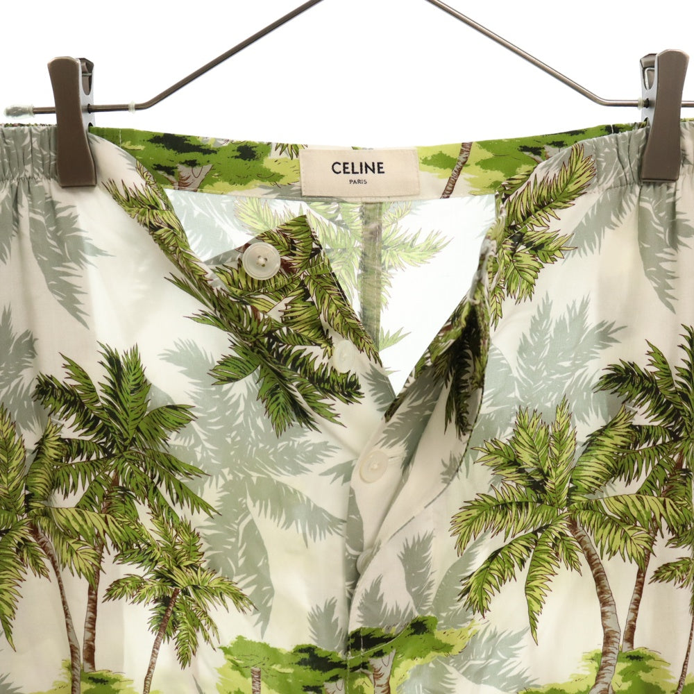 CELINE(セリーヌ) PAJAMA PANTS REEF 2P865341X97BG パジャマパンツ 総柄リーフ柄 レーヨンパンツ マルチカラー