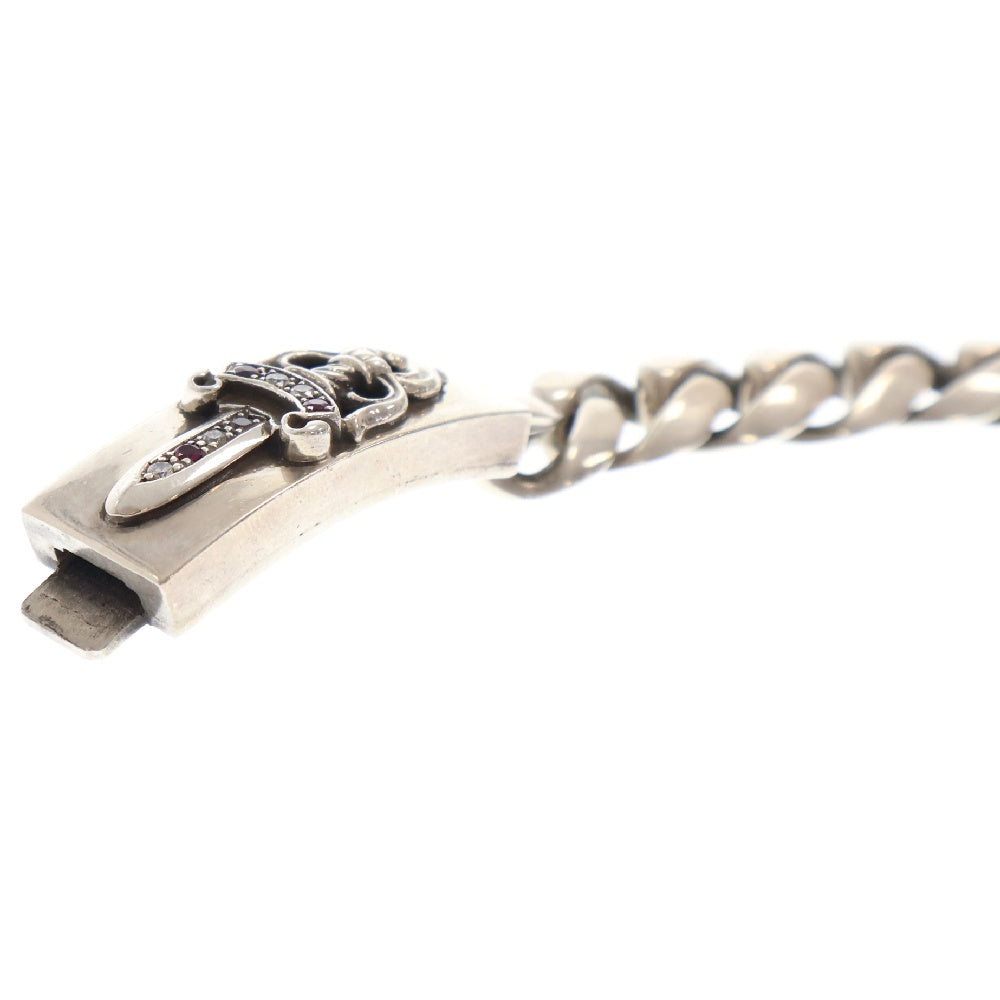 CHROME HEARTS(クロムハーツ) ID DAGGER RBYP ダガーIDクラシックリンク ルビー アフターパヴェダイヤ シルバーブレスレット