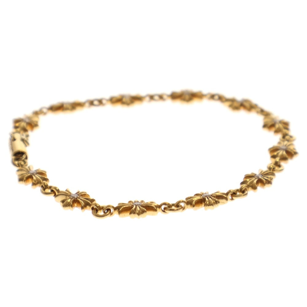 CHROME HEARTS(クロムハーツ) 22K TNY E CH PLS P D タイニーECHプラス PAVEダイヤ ゴールドブレスレット ゴールド