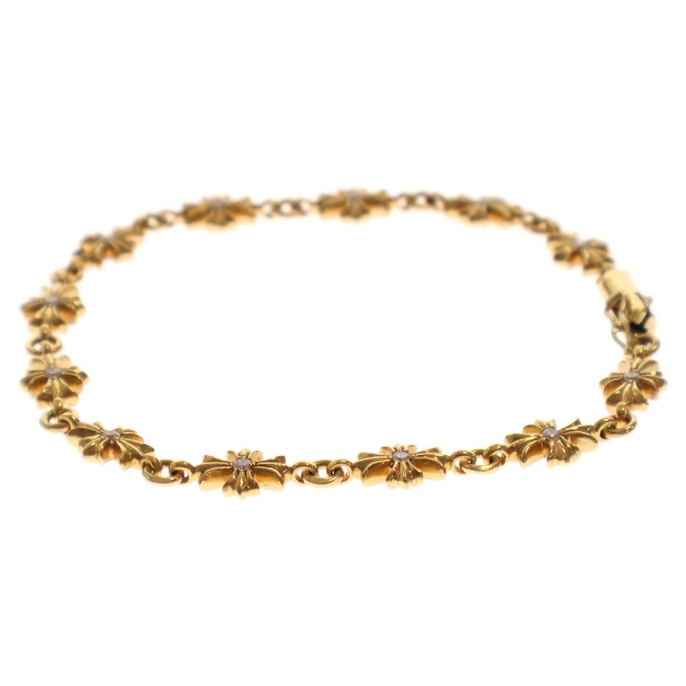 CHROME HEARTS(クロムハーツ) 22K TNY E CH PLS P D タイニーECHプラス PAVEダイヤ ゴールドブレスレット ゴールド