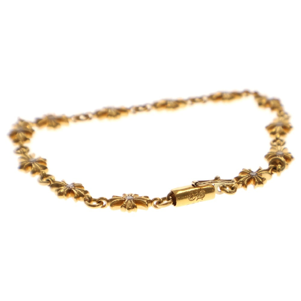 CHROME HEARTS(クロムハーツ) 22K TNY E CH PLS P D タイニーECHプラス PAVEダイヤ ゴールドブレスレット ゴールド