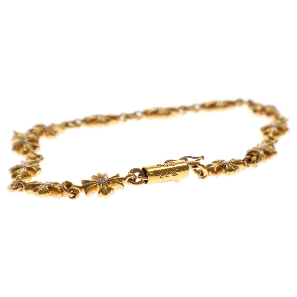 CHROME HEARTS(クロムハーツ) 22K TNY E CH PLS P D タイニーECHプラス PAVEダイヤ ゴールドブレスレット ゴールド