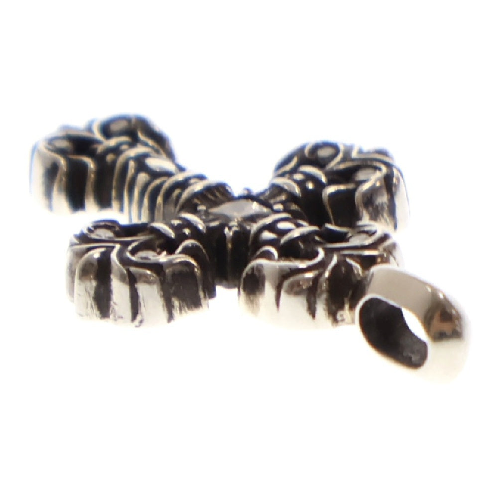 CHROME HEARTS(クロムハーツ) CHARM FILIGREE TINY P DMND タイニーフィリグリークロス PAVEダイヤ チャーム シルバーネックレストップ シルバー