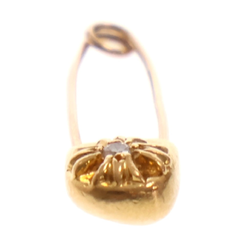 CHROME HEARTS(クロムハーツ) 22K SAFETY PIN S 1DIA 22Kスモールセーフティピン 1ダイヤ ゴールドネックレストップ ゴールド