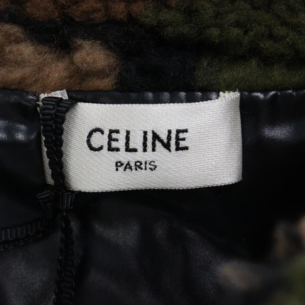 CELINE(セリーヌ) 22SS バイマテリアル カモフラージュフリースブルゾン 2Y579893L ジャケット ブラック/ブラウン
