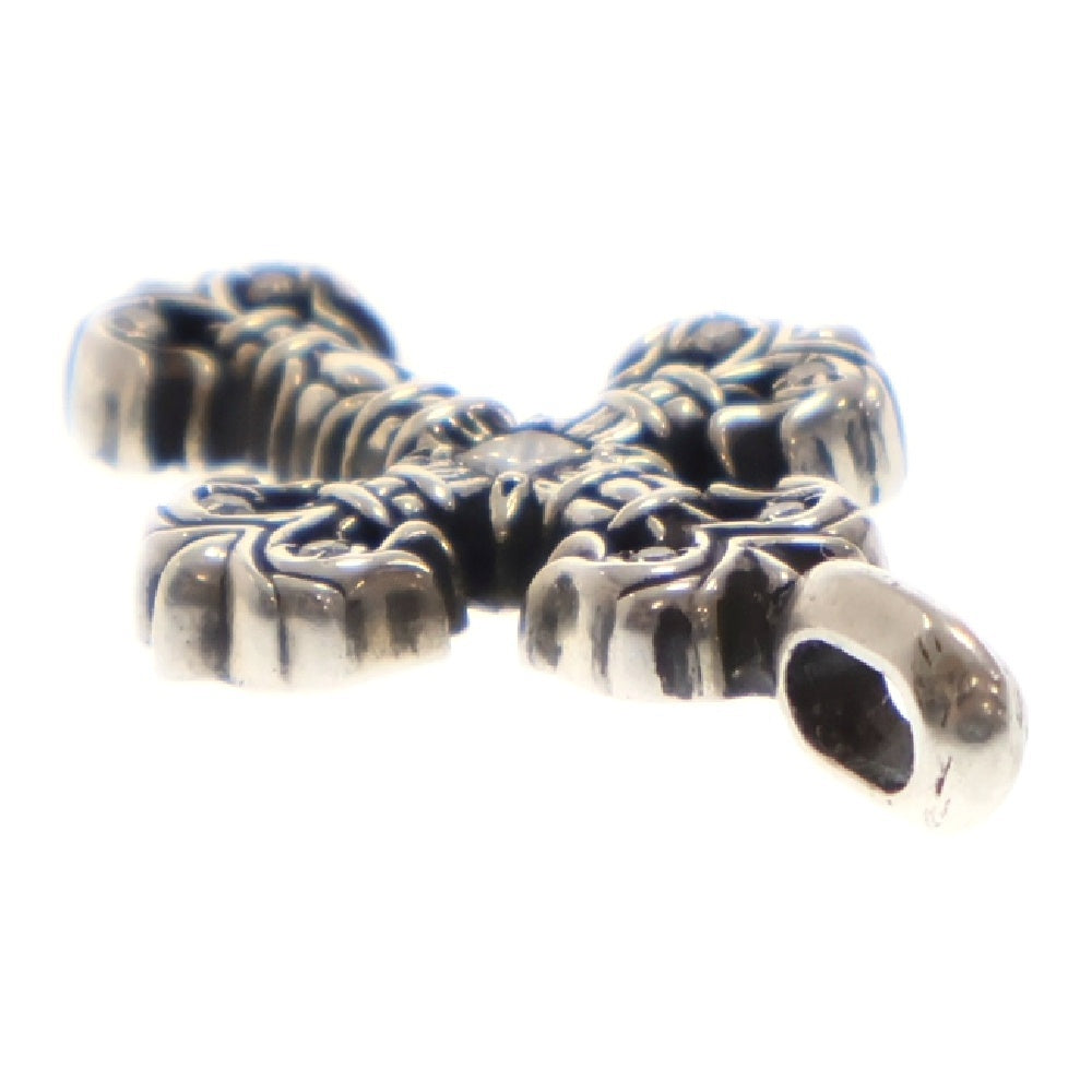 CHROME HEARTS(クロムハーツ) CHARM FILIGREE TINY P DMND タイニーフィリグリー PAVEダイヤ シルバーネックレストップ シルバー