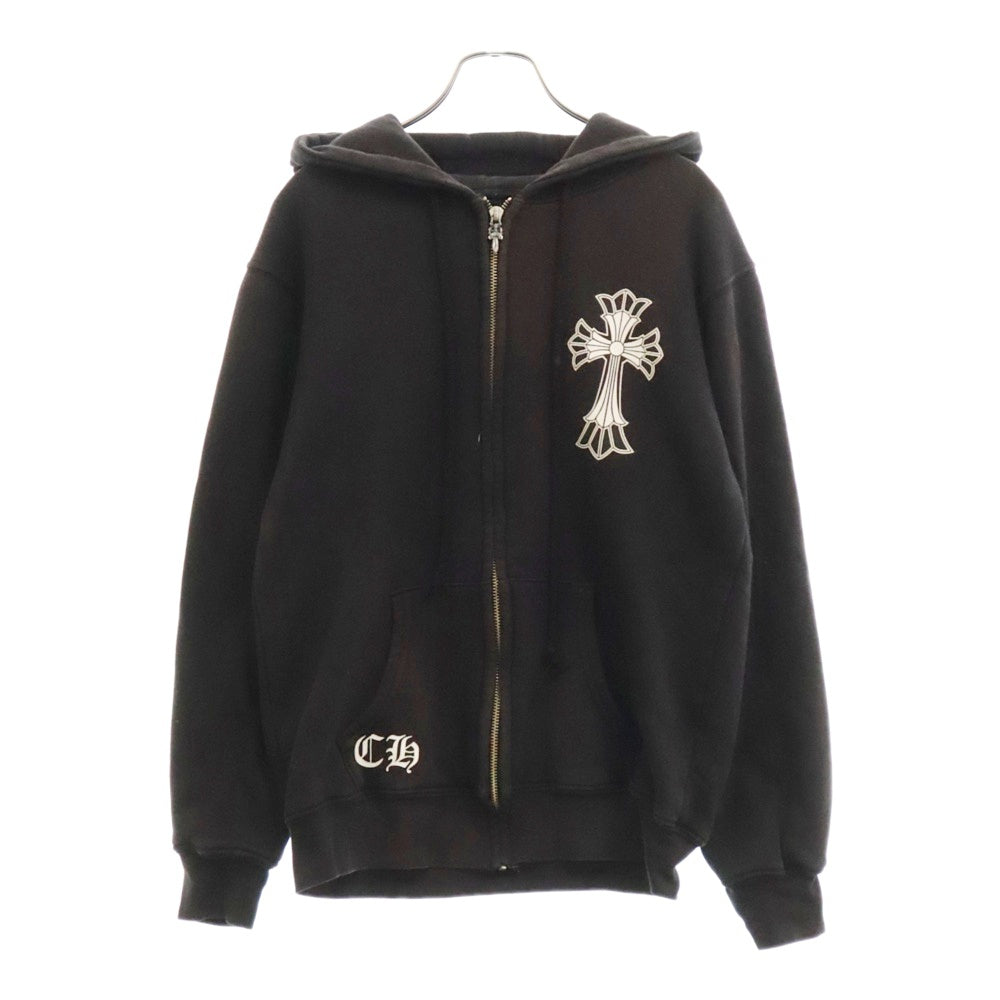 CHROME HEARTS(クロムハーツ) OLD DBL CH CRS ZIP Hoodie オールドモデル ダブルCHクロスプリント ダガージップアップパーカー ブラック