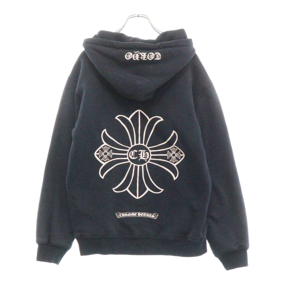 CHROME HEARTS(クロムハーツ) OLD 初期タグ CH PLUS CHプラスバックブリント 裏地サーマル プルオーバーパーカー ブラック